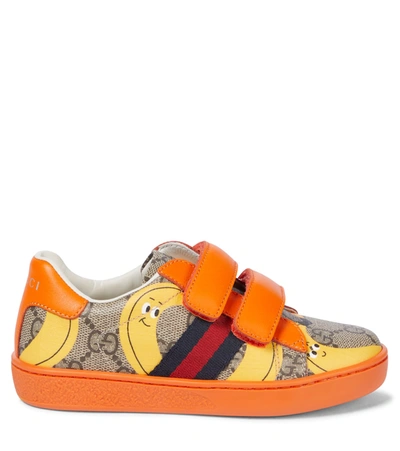 Shop Gucci Ace Gg Sneakers In Orange
