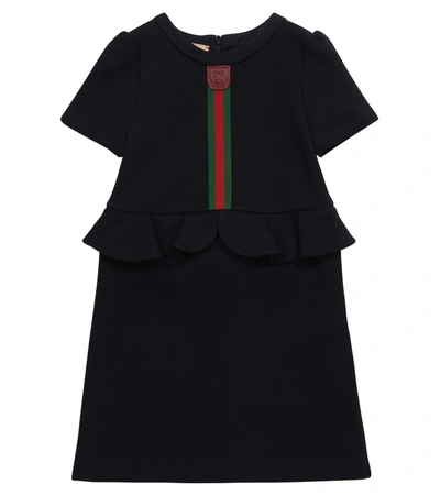 Shop Gucci Cotton Jersey Dress In Blue