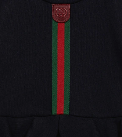 Shop Gucci Cotton Jersey Dress In Blue