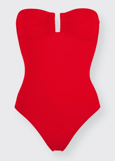 Shop Eres Cassiopee Strapless U-hardware One-piece Swimsuit In Logo