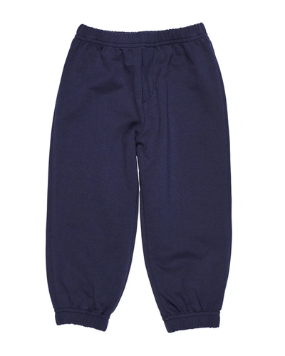Shop Florence Eiseman Boy's Navy French Terry Jogger Pants In Navy Blue