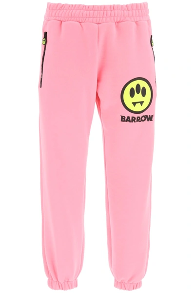 Shop Barrow Logo Embroidered Track Pants In Pink