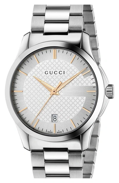 Shop Gucci 'g Timeless' Bracelet Watch, 38mm In Silver