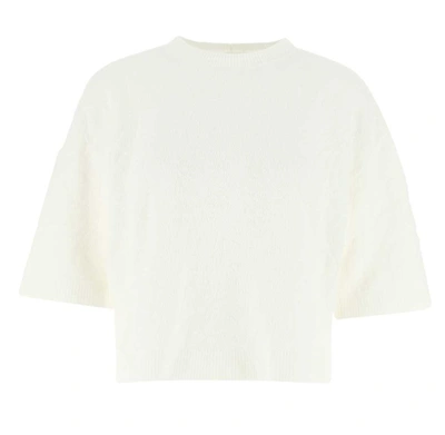 Shop Fendi Ff Vertigo Knit Jumper In White