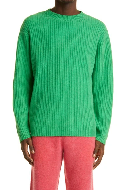 Shop The Elder Statesman Rib Cashmere Sweater In Gecko
