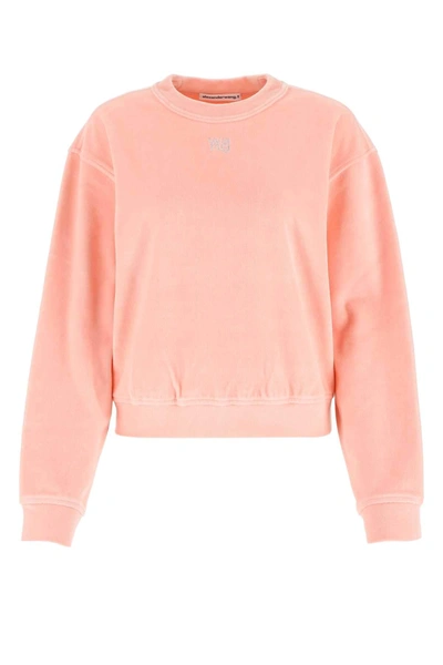 Shop Alexander Wang T T By Alexander Wang Crystal Logo Sweatshirt In Pink