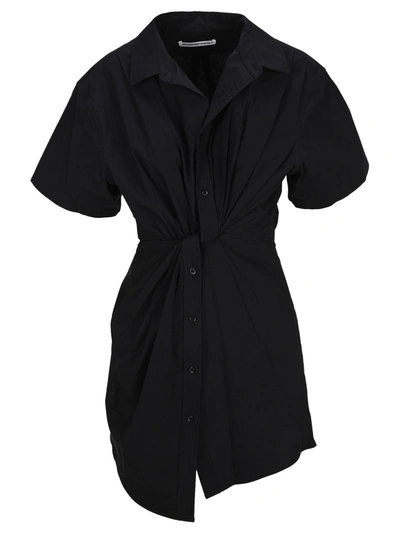 Shop Alexander Wang T T By Wisted Placket Dress In Black