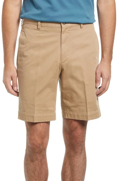 Shop Berle Charleston Khakis Flat Front Chino Shorts In British Tan
