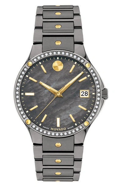 Shop Movado Se Bracelet Watch, 32mm In Grey Mother Of Pearl