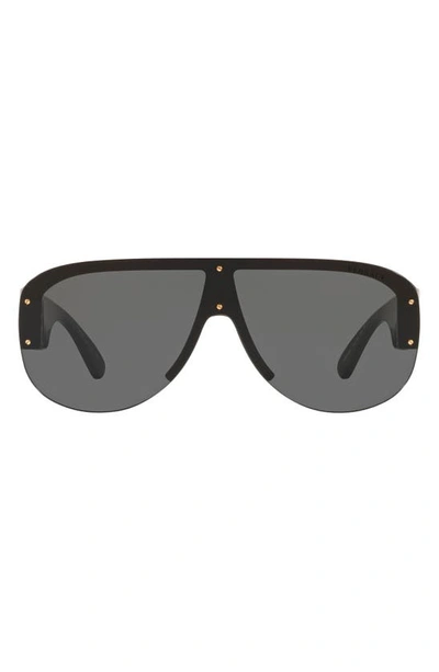 Shop Versace 148mm Shield Sunglasses In Black
