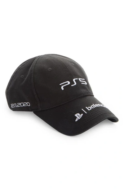 Shop Balenciaga X Sony Playstation 5 Baseball Cap In Black