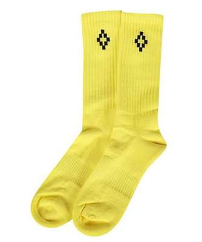 Shop Marcelo Burlon County Of Milan Cross Sideway Socks In Yellow