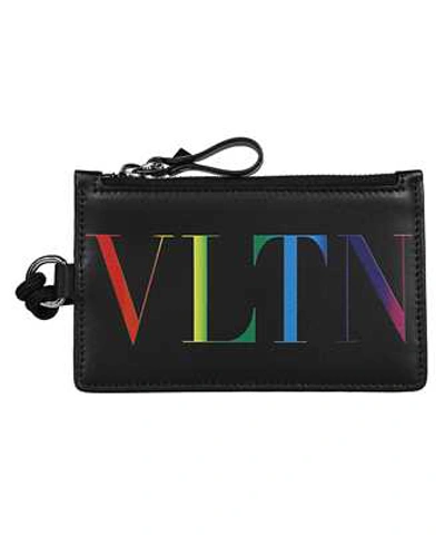 Shop Valentino Vltn Neck Card Holder In Black