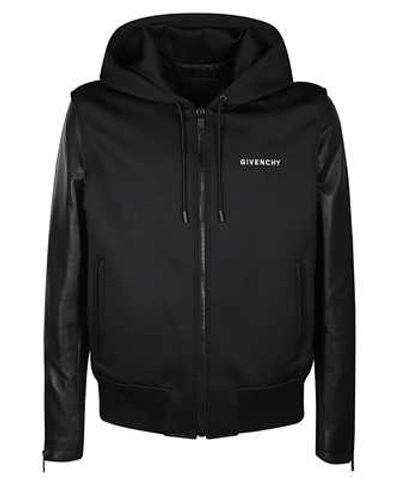 Shop Givenchy Leather Sleeves Jacket In Black