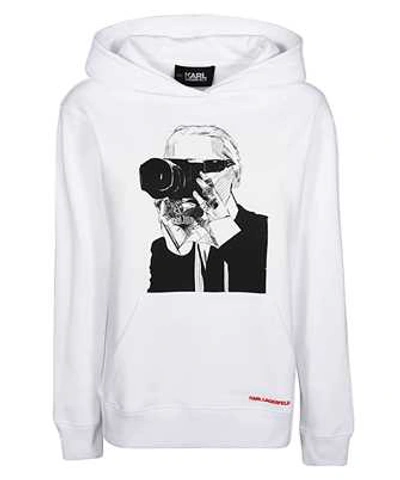 Shop Karl Lagerfeld Legend Hoodie In White