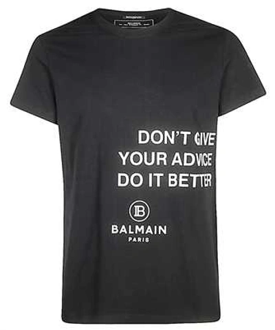 Shop Balmain Printed T-shirt In Black