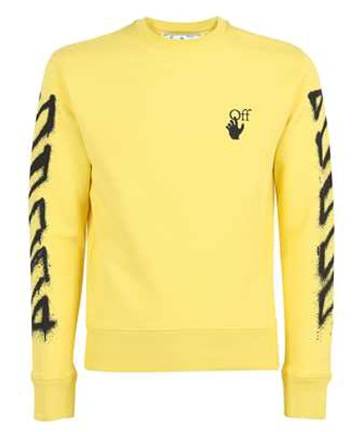 Shop Off-white Spray Marker Slim Crewneck Sweatshirt In Yellow