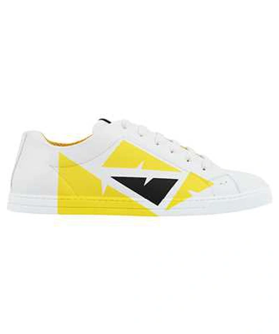 Shop Fendi Leather Low Tops Sneakers In White