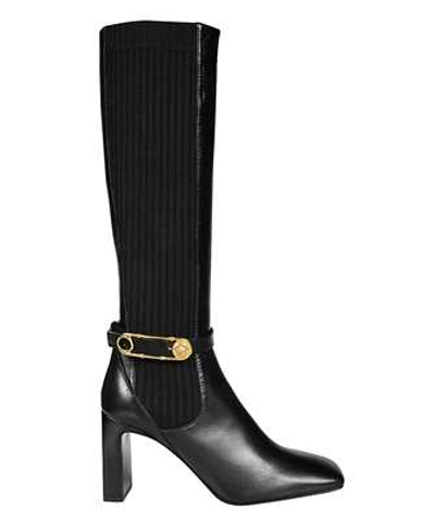 Shop Versace Safety Pin Boots In Black