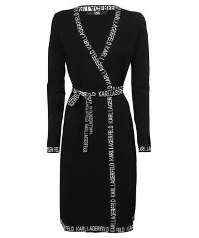 Shop Karl Lagerfeld Karl Logo Tape Wrap Dress In Black