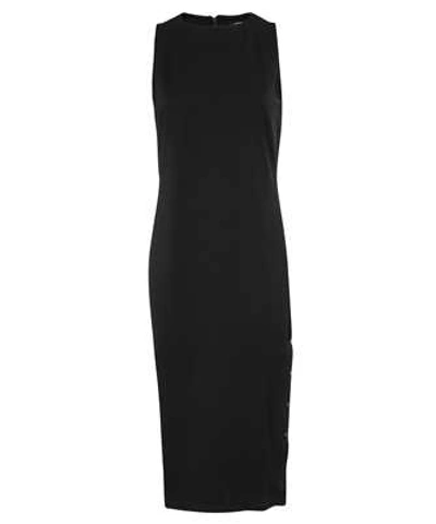 Shop Karl Lagerfeld Karl Logo Tape Snap Dress In Black
