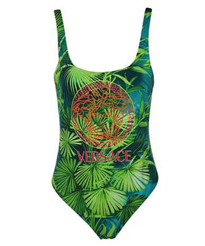 Shop Versace Jungle Print Swimsuit In Multi-colored