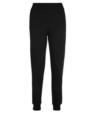 Shop Karl Lagerfeld Rhinestone Karl Logo Trousers In Black