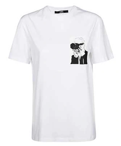 Shop Karl Lagerfeld Legend Pocket T-shirt In White