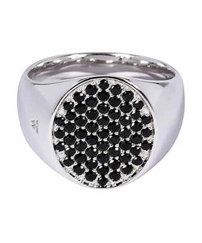 Shop Tom Wood Black Spinel Ring In Silver
