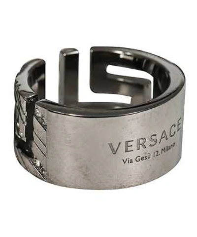 Shop Versace Greca Ring In Silver