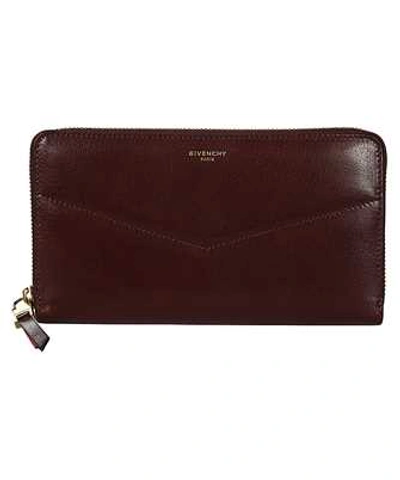 Shop Givenchy Edge Zip-around Wallet In Brown