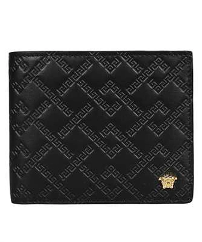 Shop Versace Greca Argyle Medusa Wallet In Black