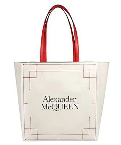 Shop Alexander Mcqueen Signature Shopper Shoulder Bag In White