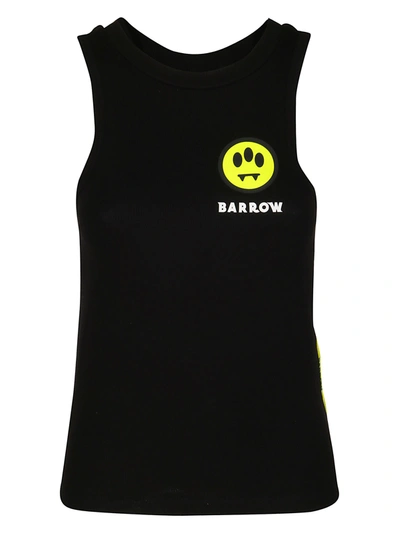 Shop Barrow Logo Printed Round Neck Tank Top In Black