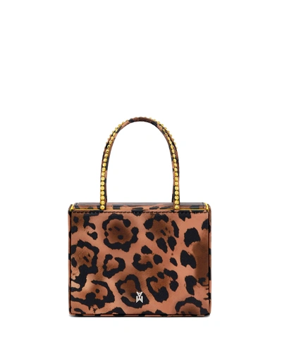 Shop Amina Muaddi Super Amini Gilda Leopard-print Top-handle Bag