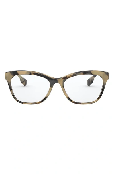 Shop Burberry 54mm Square Optical Glasses In Spot Brown