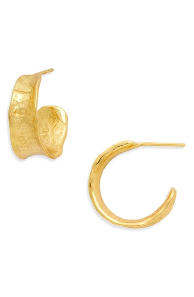Shop Argento Vivo Sterling Silver Flared Hoop Earrings In Gold