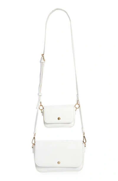 Shop Mali + Lili 2-piece Vegan Leather Crossbody Bag In White
