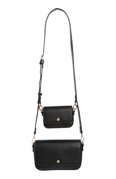 Shop Mali + Lili 2-piece Vegan Leather Crossbody Bag In Black