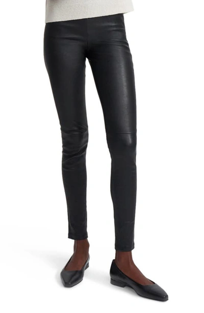 Shop Theory Adbelle L2 Leather Leggings In Black