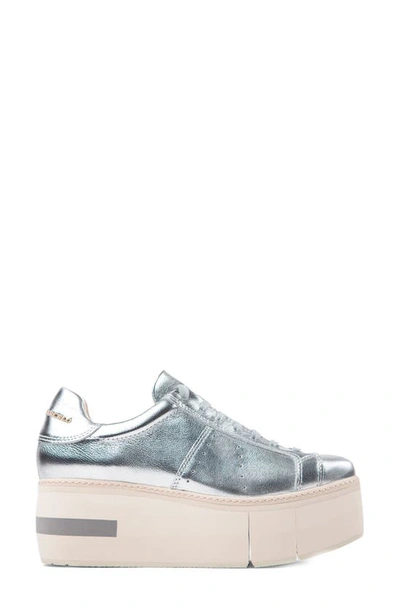 Shop Paloma Barceló Mirande Metallic Platform Sneaker In Leather Silver