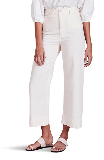 Shop Apiece Apart Merida High Waist Crop Pants In Cream