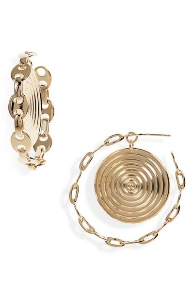 Shop Paco Rabanne Eight Nano Medallion Hoop Earrings In Gold