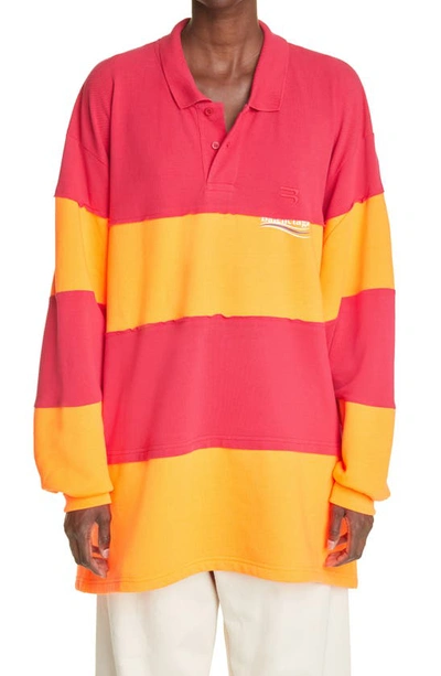 Oversized Paneled Cotton-piqué And Jersey Polo Shirt In Multicolor