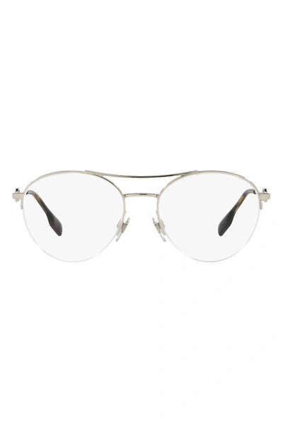 Shop Burberry 53mm Round Optical Glasses In Light Gold/ Brown