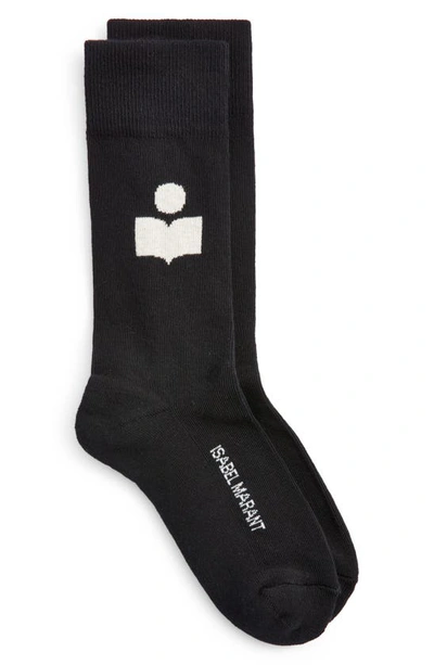 Shop Isabel Marant Siloki Logo Socks In Black