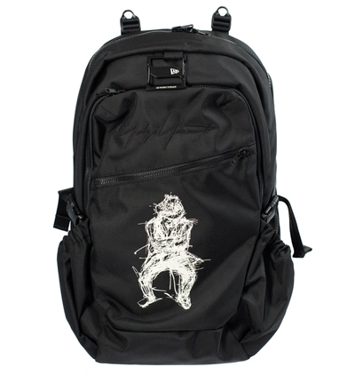 Shop Yohji Yamamoto Black Printed Backpack