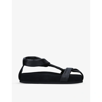 Shop Neous Womens Black Proxima Folded Leather Sandals 3