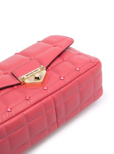 MICHAEL KORS: Soho Michael bag in quilted leather - Red