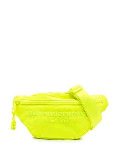 Shop Alexander Wang Embroidered Logo Belt Bag In Yellow